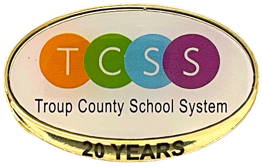 Custom Service Pins - Troup County School System - 20 Year