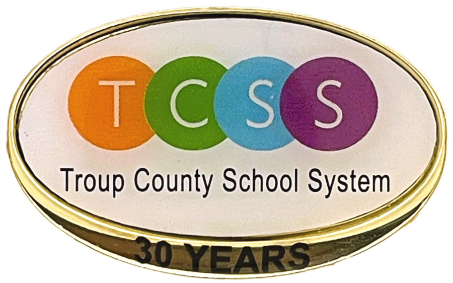 Custom Service Pins - Troup County School System - 30 Year