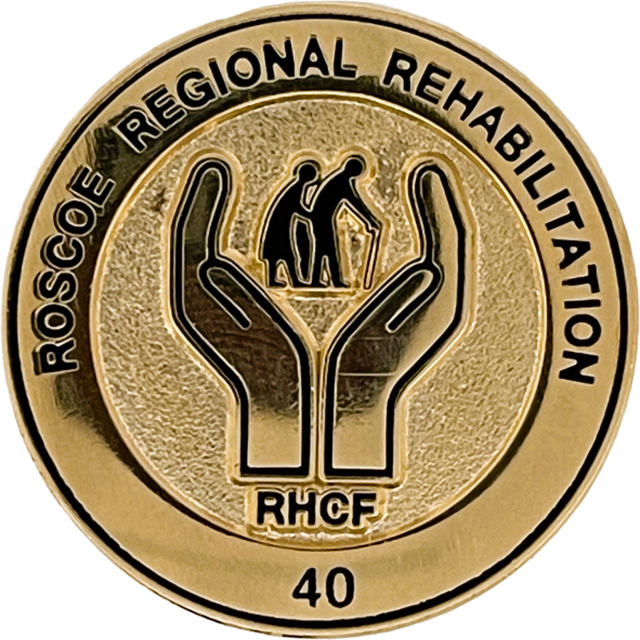 Service Pin Examples - Roscoe Regional Rehabilitation 40 Years