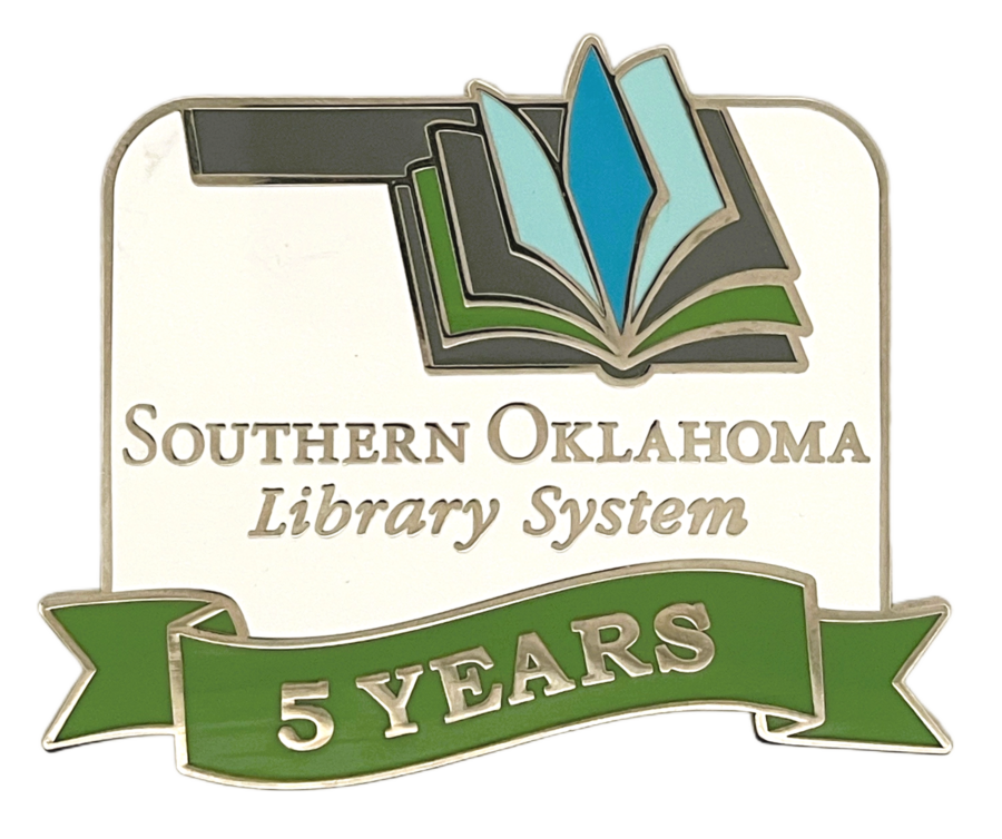 Service Pin Examples - Southern Oklahoma Library - 5 Years