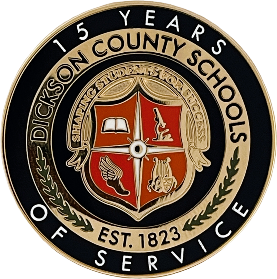 Years of Service Pin for Dickson County Board of Education - 15 Year